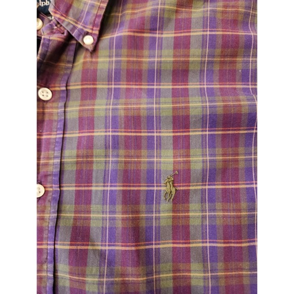 Ralph Lauren Men's Plaid Button Down Shirt Long Sleeve Classic Fit Size Large - Picture 3 of 7